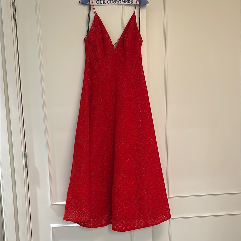 Lela Rose Red Lace Dress